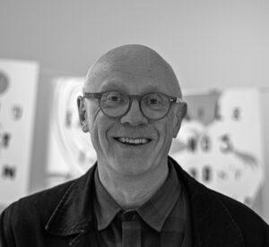 Black and white photograph of Matt Baker